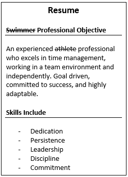 Competitive Swimmer Resume