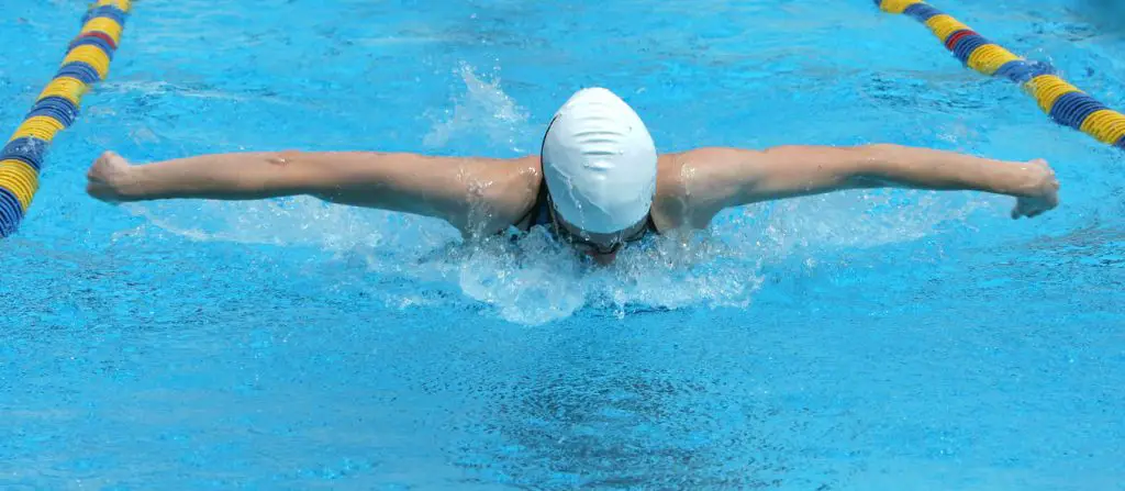Swimmer swimming the butterfly