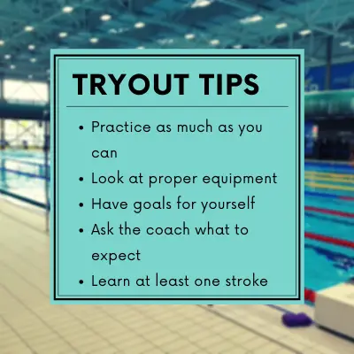 Swim team tryout tips for to join a swim team