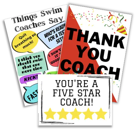 Picture of various thank you cards for coaches as a gift idea