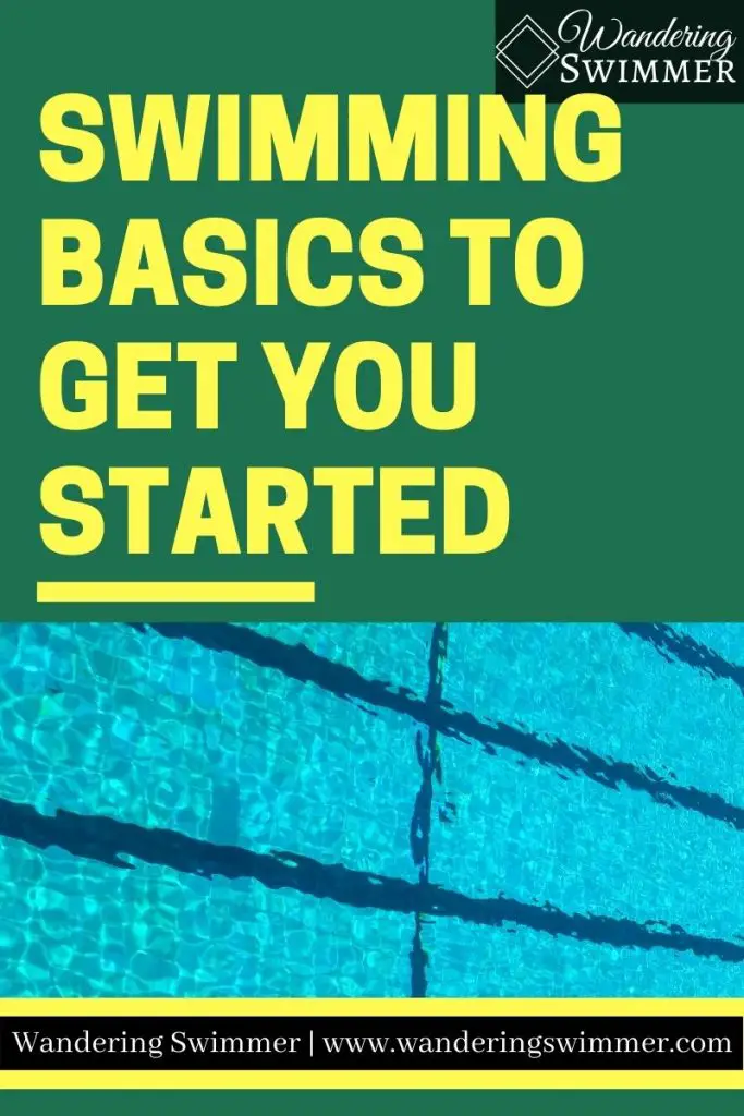 pin image with text that reads: swimming basics to get you started"