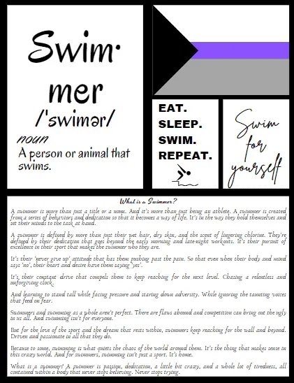 Swim poster with pride options. 
