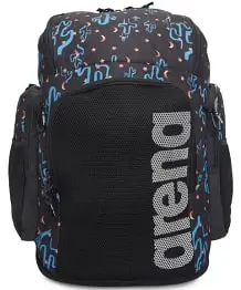 Image of a printed Arena Team 45 Swim Bag. The bag design is black with neon colored cacti 