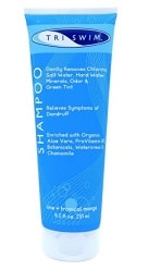 Blue bottle of TRISWIM Swim Shampoo