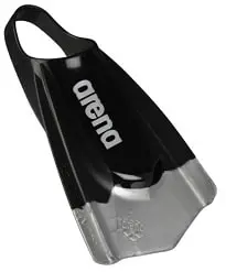 Image of a black and silver Powerfin Pro swim fin from Arena