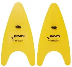 Image of yellow FINIS Freestyle swim paddles 