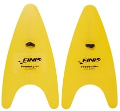 Image of yellow FINIS Freestyle swim paddles 