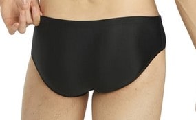 Back view of a black swim brief from iSwim
